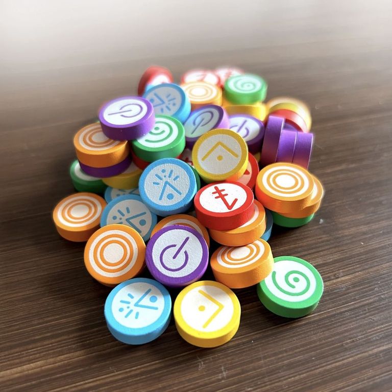 Vantage: Wooden Skill Tokens componenti