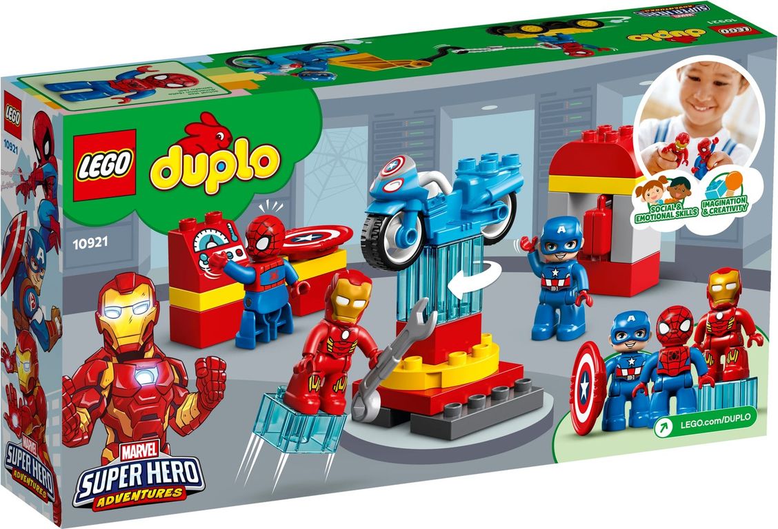 LEGO® DUPLO® Iron Mans Labor-Treffpunkt rückseite der box