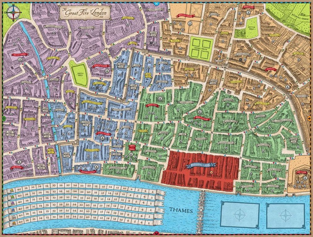 The Great Fire of London 1666 game board
