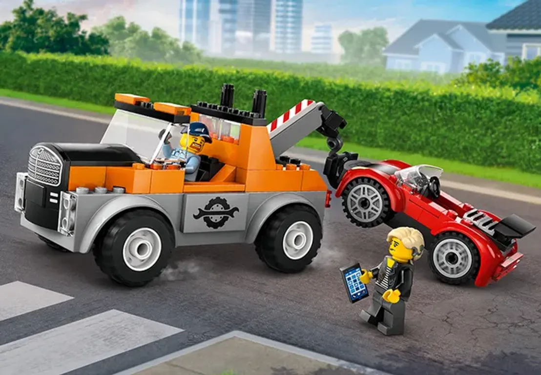 LEGO® City Sleepwagen en sportautoreparatie