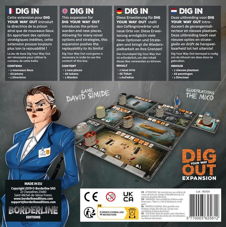 Dig Your Way Out: Dig In Expansion dos de la boîte
