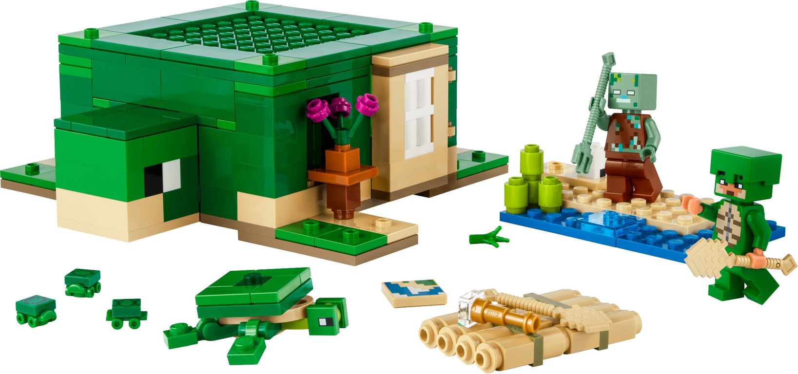 LEGO® Minecraft The Turtle Beach House components