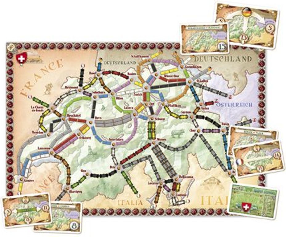 Ticket to Ride: Switzerland komponenten