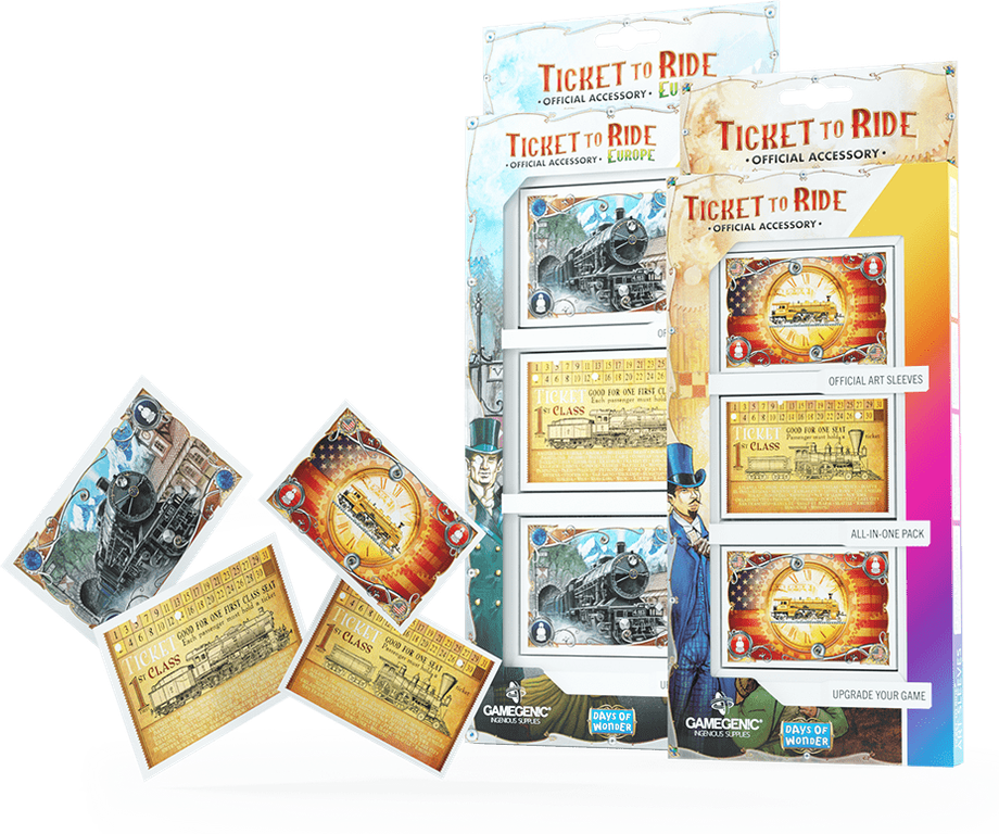 Ticket to Ride: Europe – Art Sleeves components