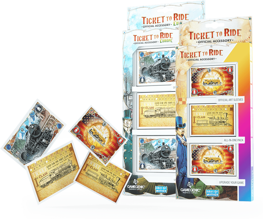 Ticket to Ride: Europe – Art Sleeves componenten