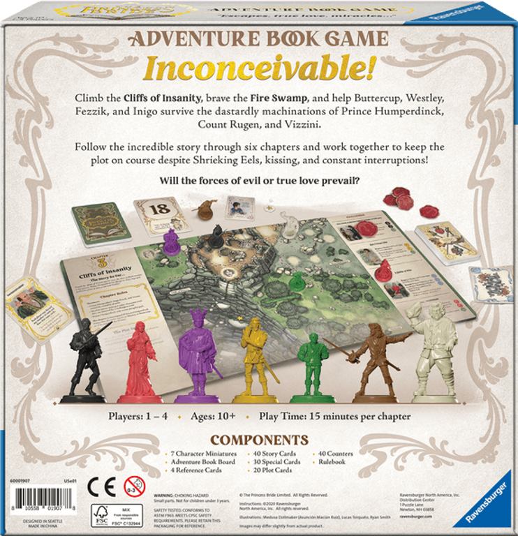 The Princess Bride Adventure Book Game back of the box
