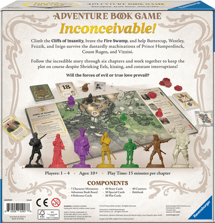 The Princess Bride Adventure Book Game parte posterior de la caja