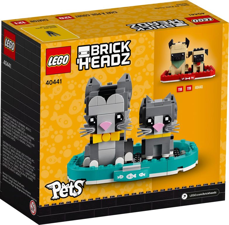 LEGO® BrickHeadz™ Les chats à poil court dos de la boîte