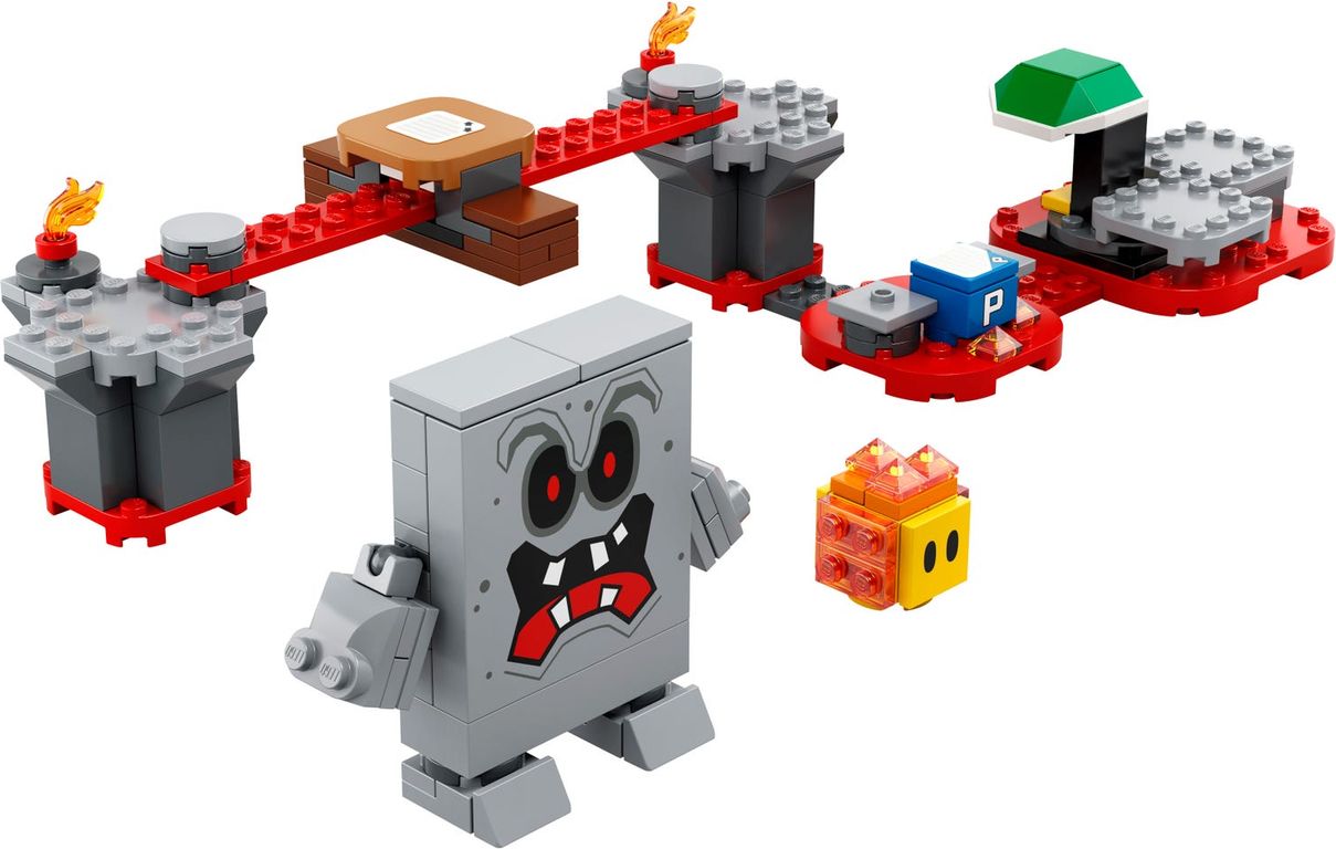 LEGO® Super Mario™ Whomp’s Lava Trouble Expansion Set components