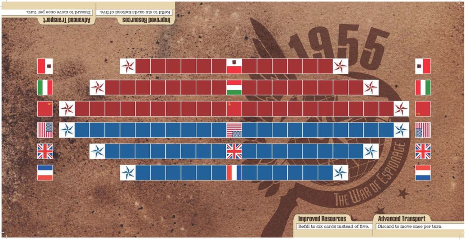 1955: The War of Espionage game board