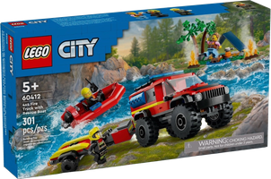 LEGO® City Le camion de pompiers 4x4 et le canot de sauvetage
