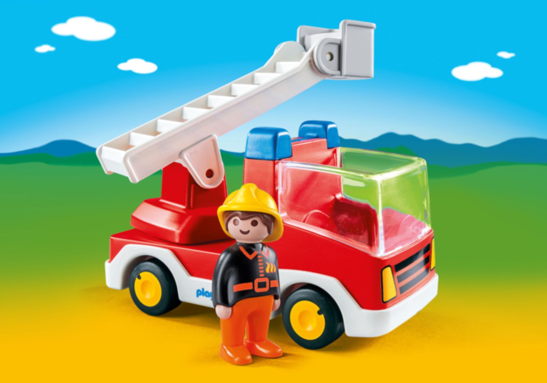 Playmobil® 1.2.3 Ladder Unit Fire Truck gameplay