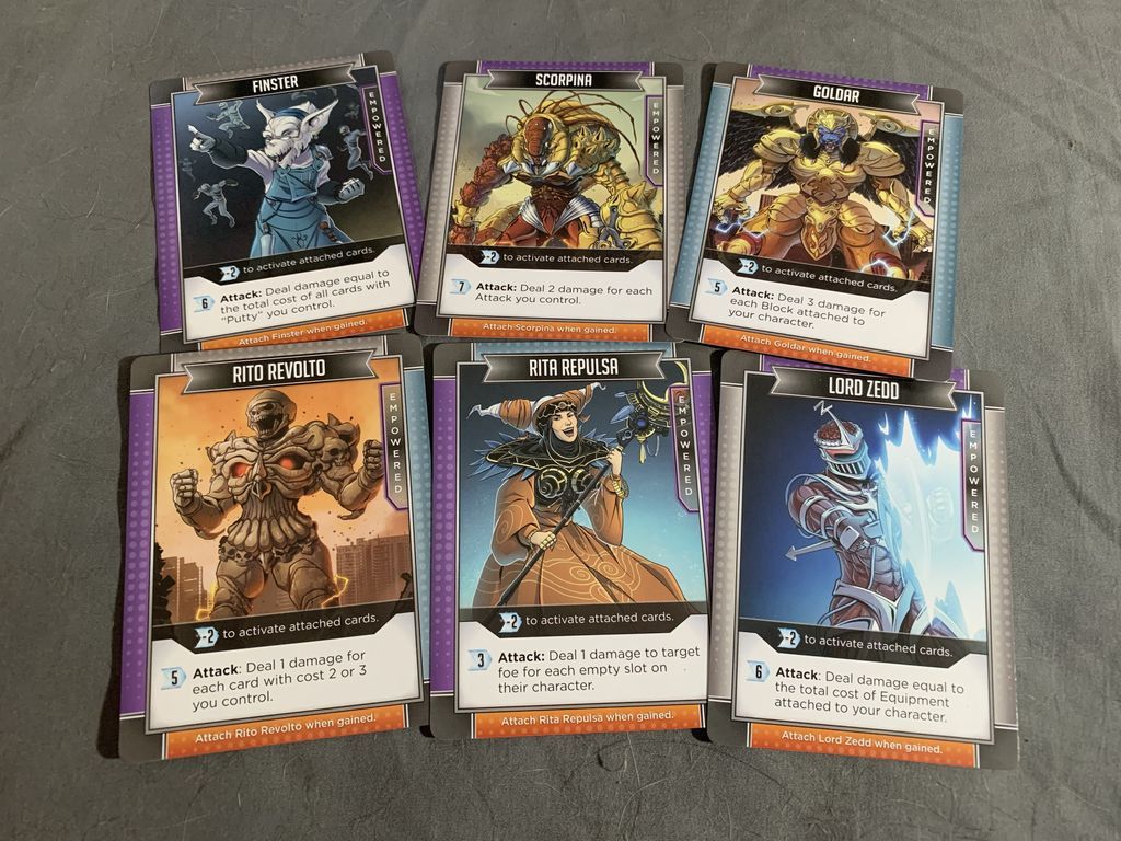 Power Rangers: Deck-Building Game kaarten