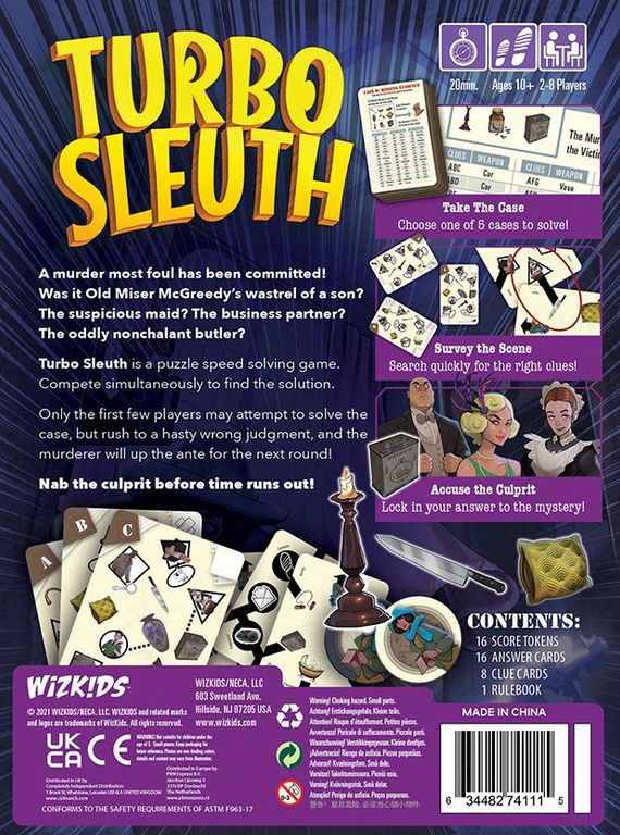 Turbo Sleuth dos de la boîte