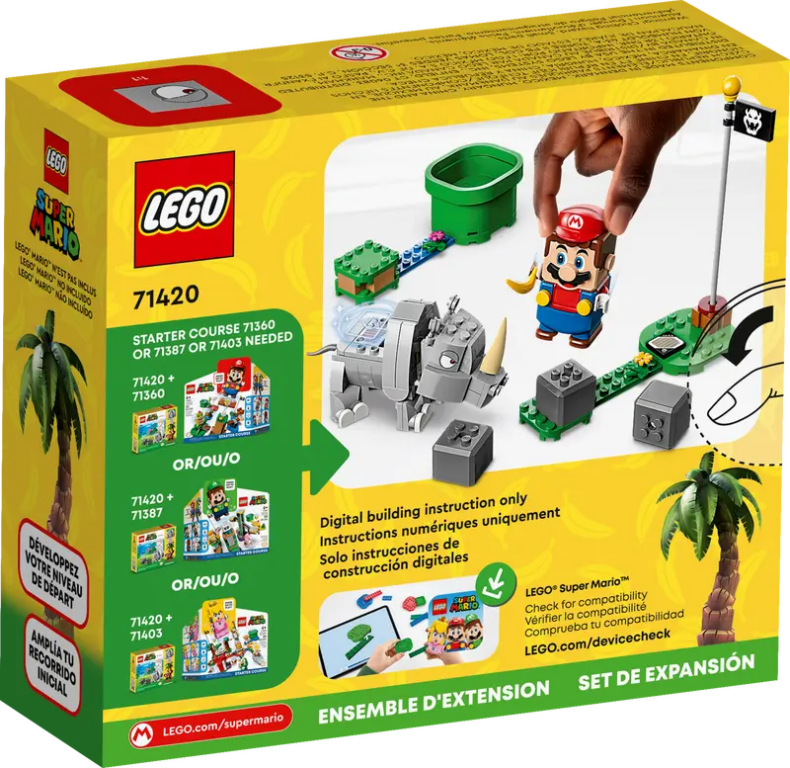 LEGO® Super Mario™ Uitbreidingsset: Rambi de neushoorn achterkant van de doos