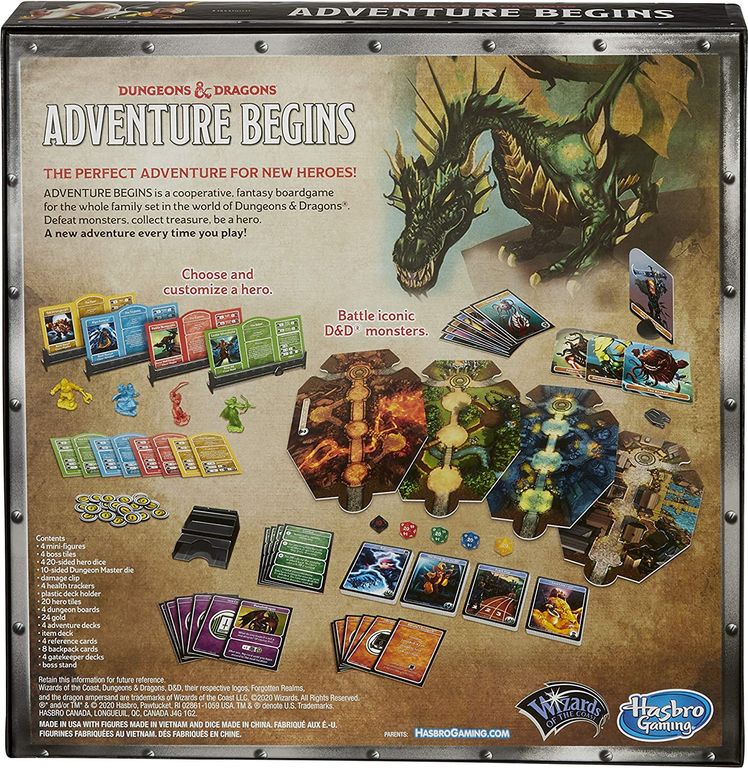Dungeons & Dragons: Adventure Begins back of the box