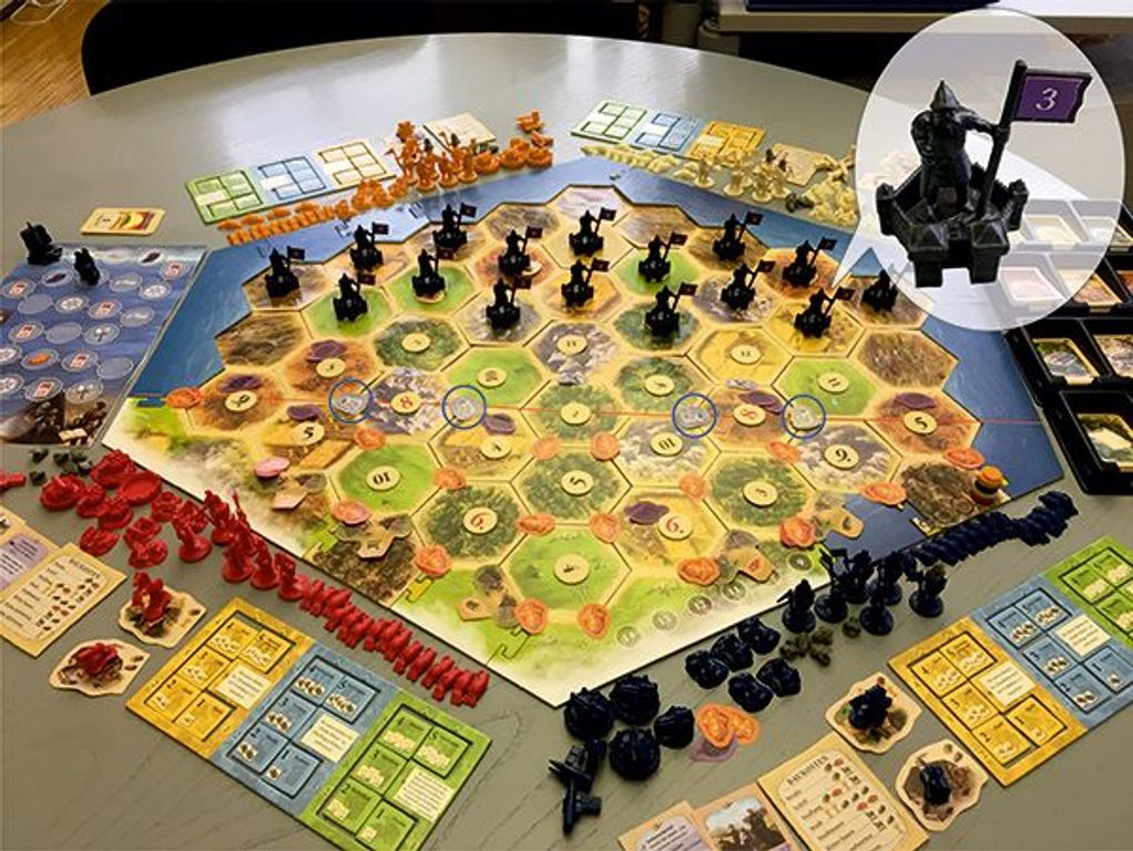 Catan: Cities & Knights – Legend of the Conquerors componenti