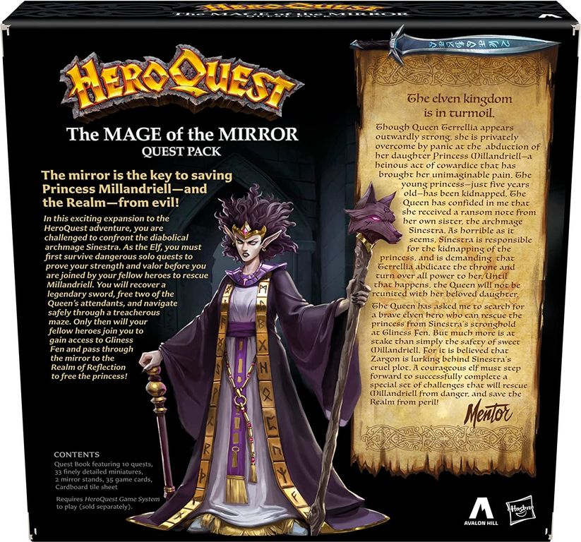 HeroQuest: The Mage of the Mirror back of the box