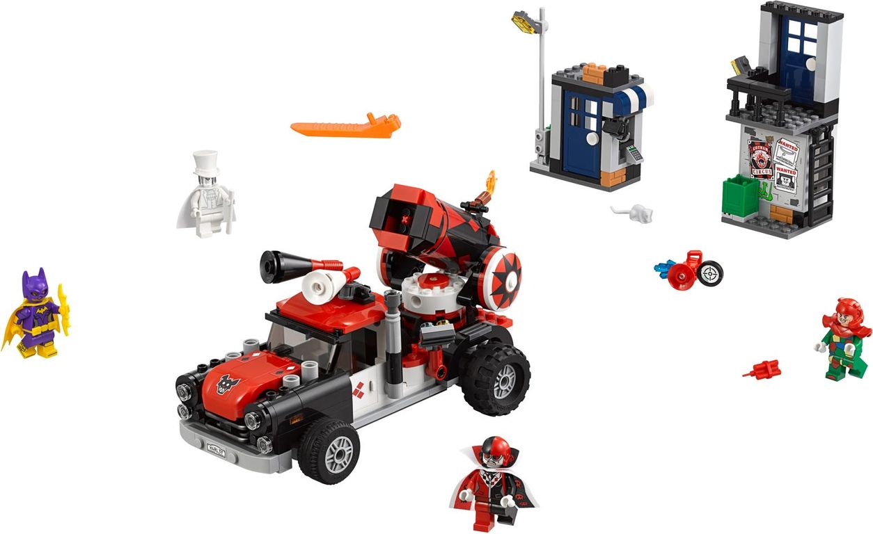 LEGO® Batman Movie Harley Quinn™ kanonskogelaanval componenten