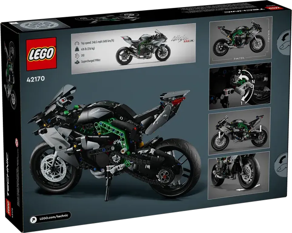 LEGO® Technic Moto Kawasaki Ninja H2R parte posterior de la caja