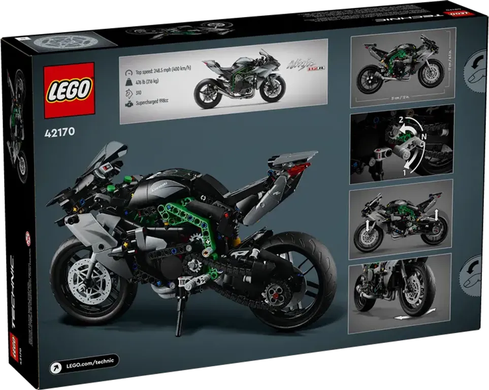 LEGO® Technic Kawasaki Ninja H2R motor achterkant van de doos