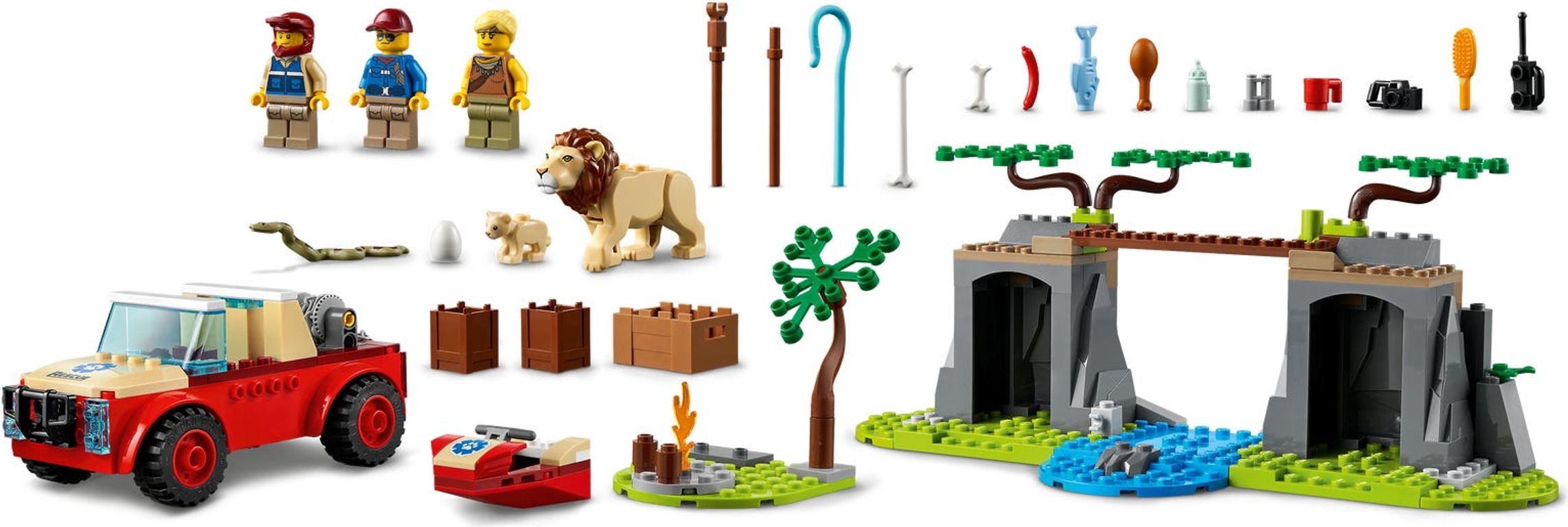 LEGO® City Rescate de la Fauna Salvaje: Todoterreno partes