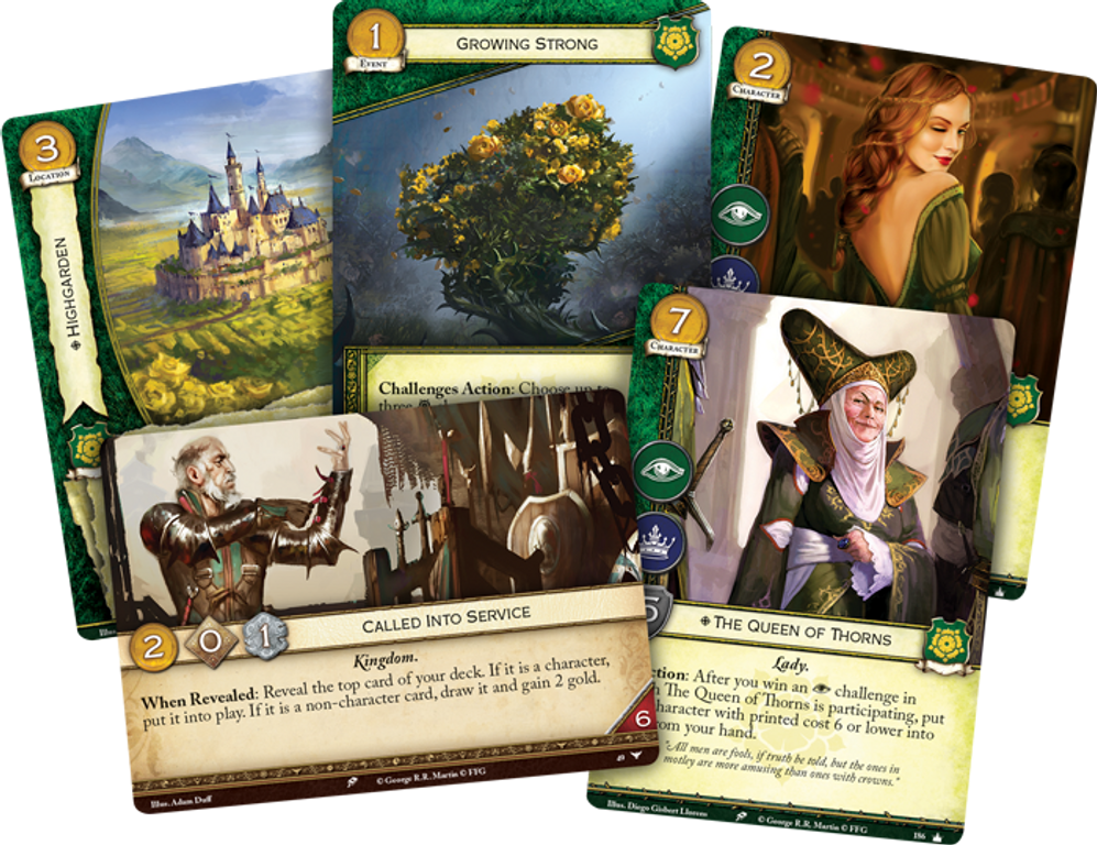 A Game of Thrones: The Card Game (Second Edition) – House Tyrell Intro Deck cards