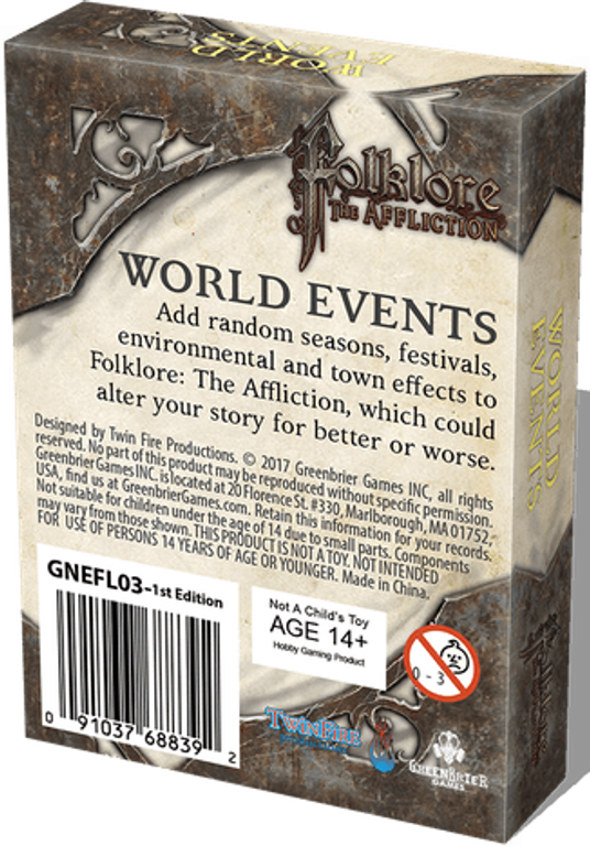 Folklore: The Affliction - World Events back of the box