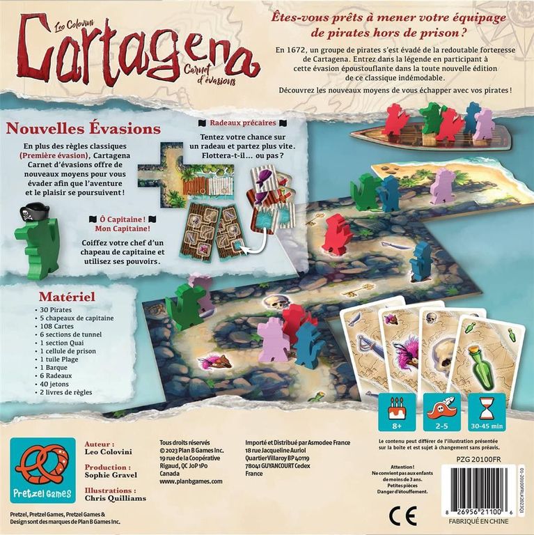 Cartagena: Carnet d'évasions dos de la boîte