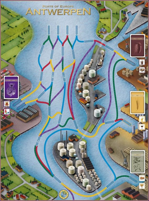 Ports of Europe: Antwerpen game board