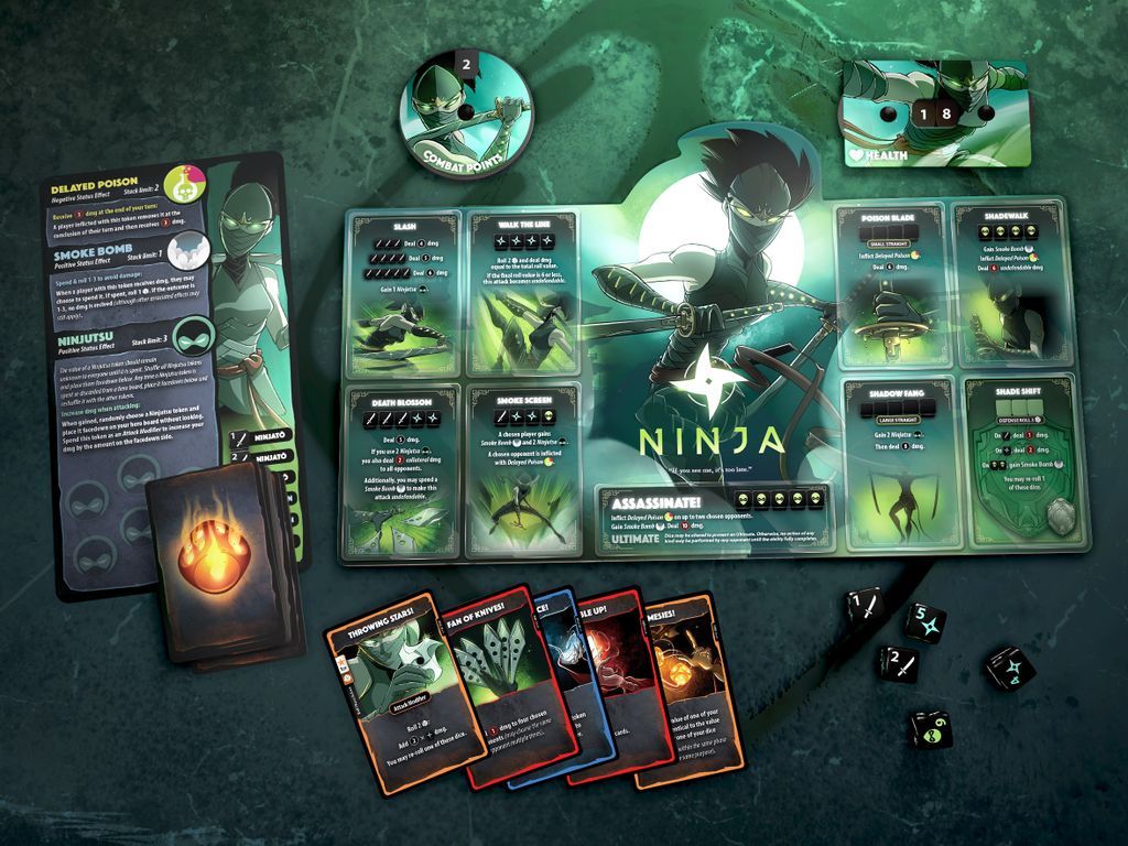 Dice Throne: Season One ReRolled – Treant v. Ninja components