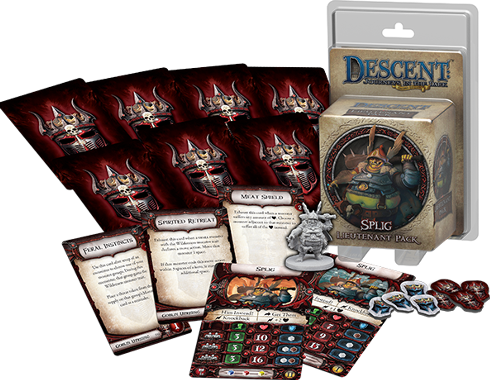 Descent: Journeys in the Dark (Second Edition) - Splig Lieutenant Pack components