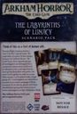 Arkham Horror: The Card Game – The Labyrinths of Lunacy: Scenario Pack back of the box