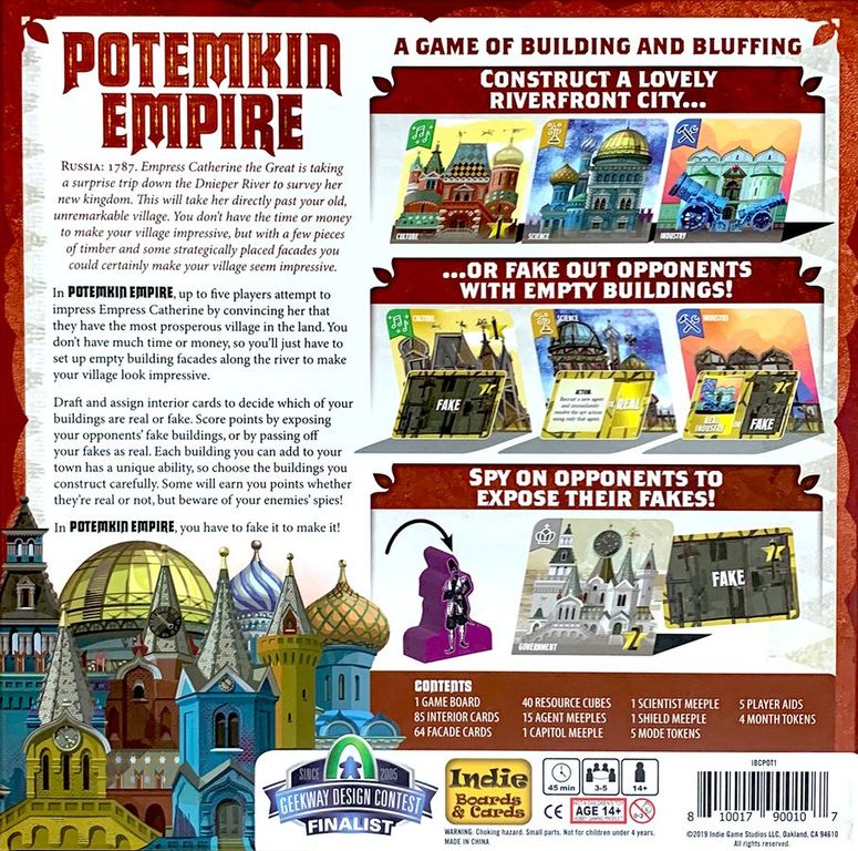 Potemkin Empire back of the box