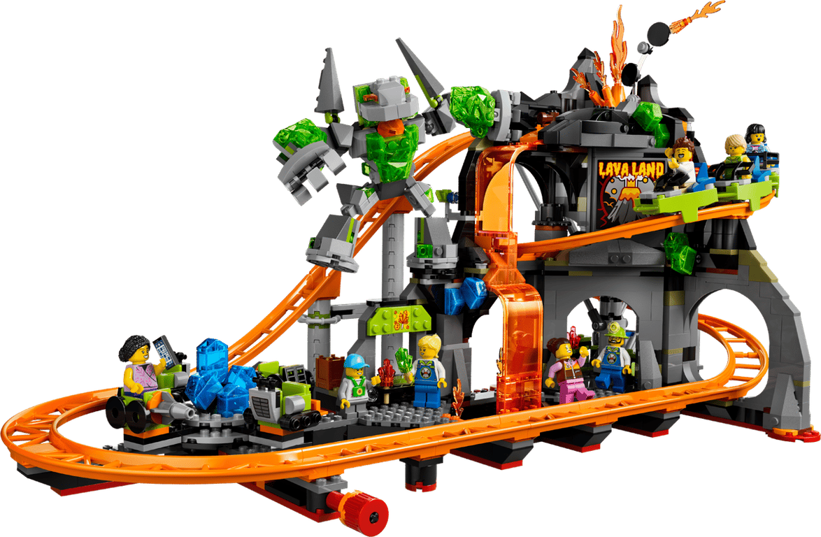 LEGO® City Lava Land Roller Coaster Park components