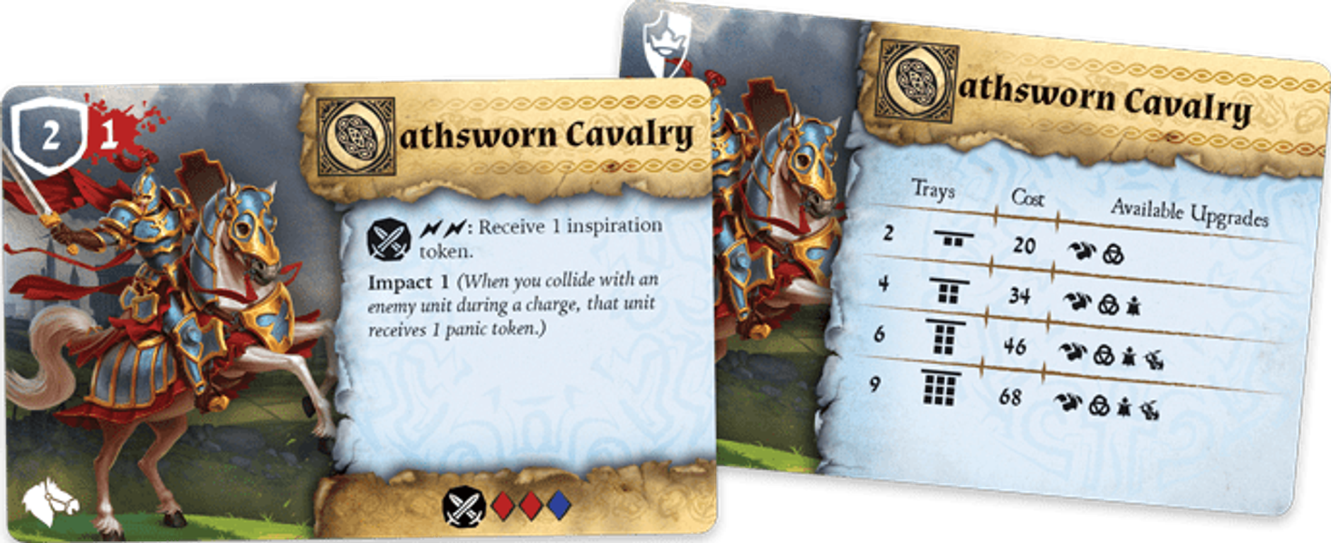 Runewars le jeu de figurines: Cavalerie assermentée cartes