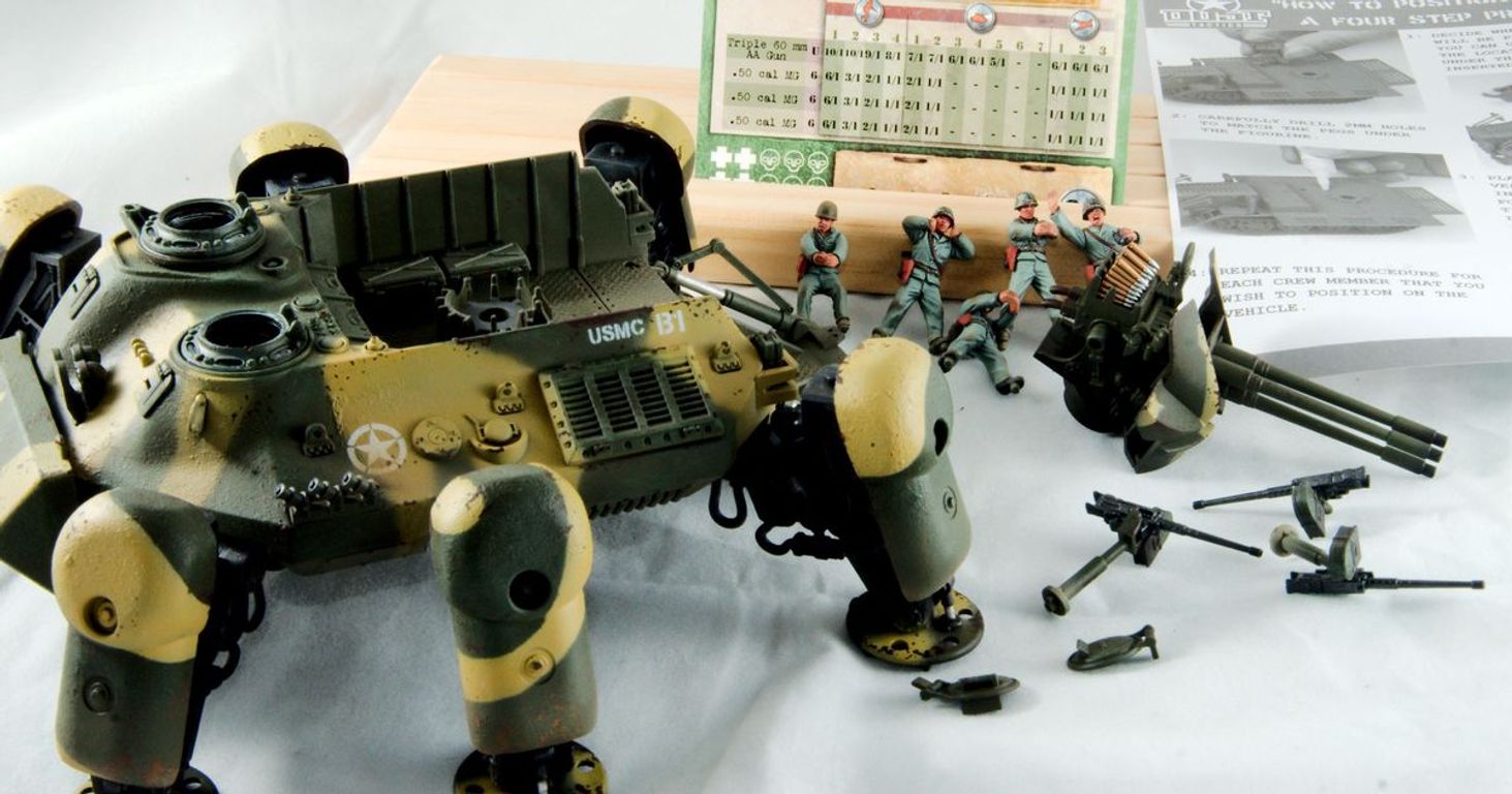 Dust Tactics: Allies Heavy Support Walker - "Long Tom II / Mobile HQ / Skysweeper" composants