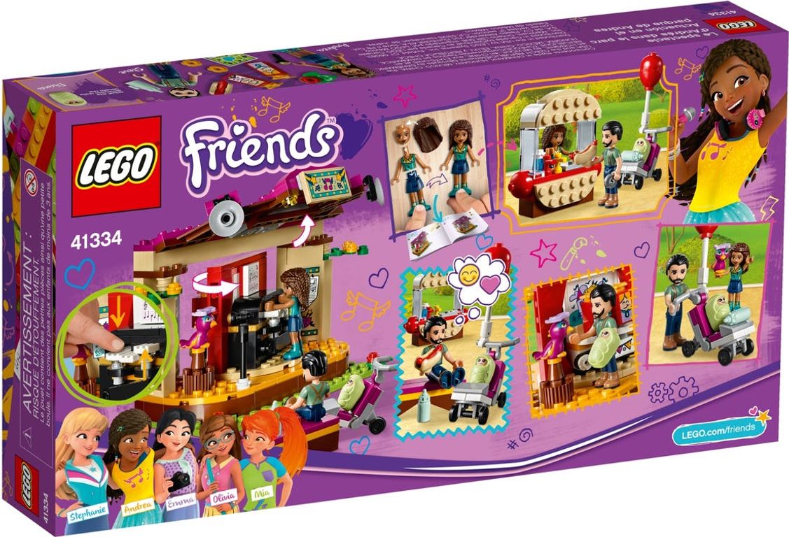 LEGO® Friends Andrea's parkprestaties achterkant van de doos