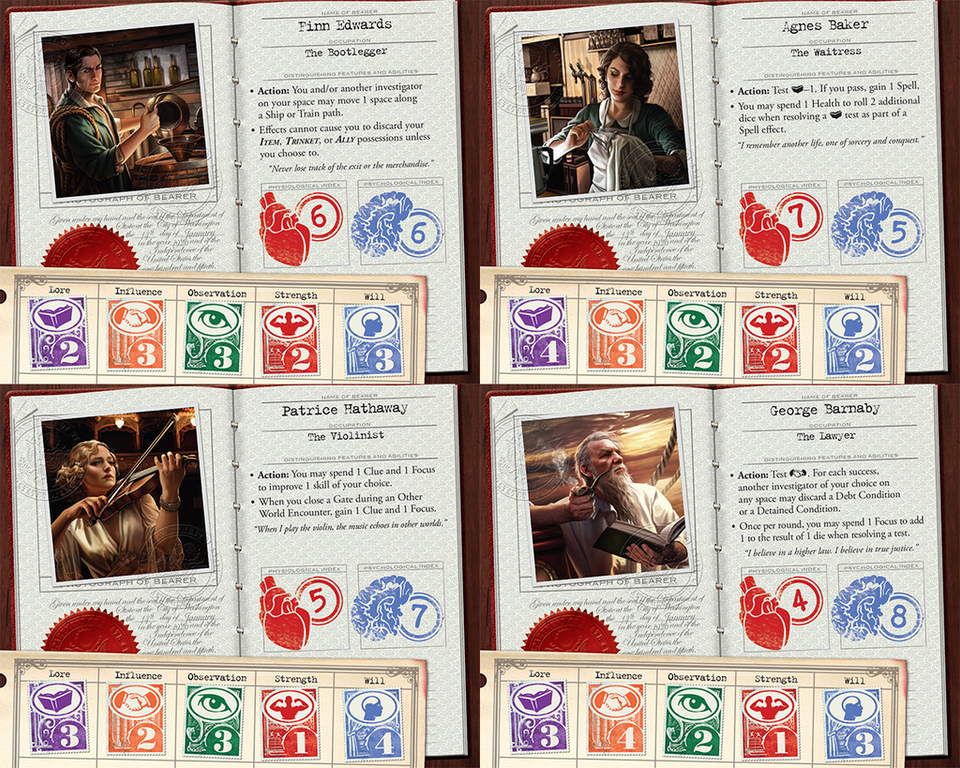 Eldritch Horror: Die Berge des Wahnsinns charactere