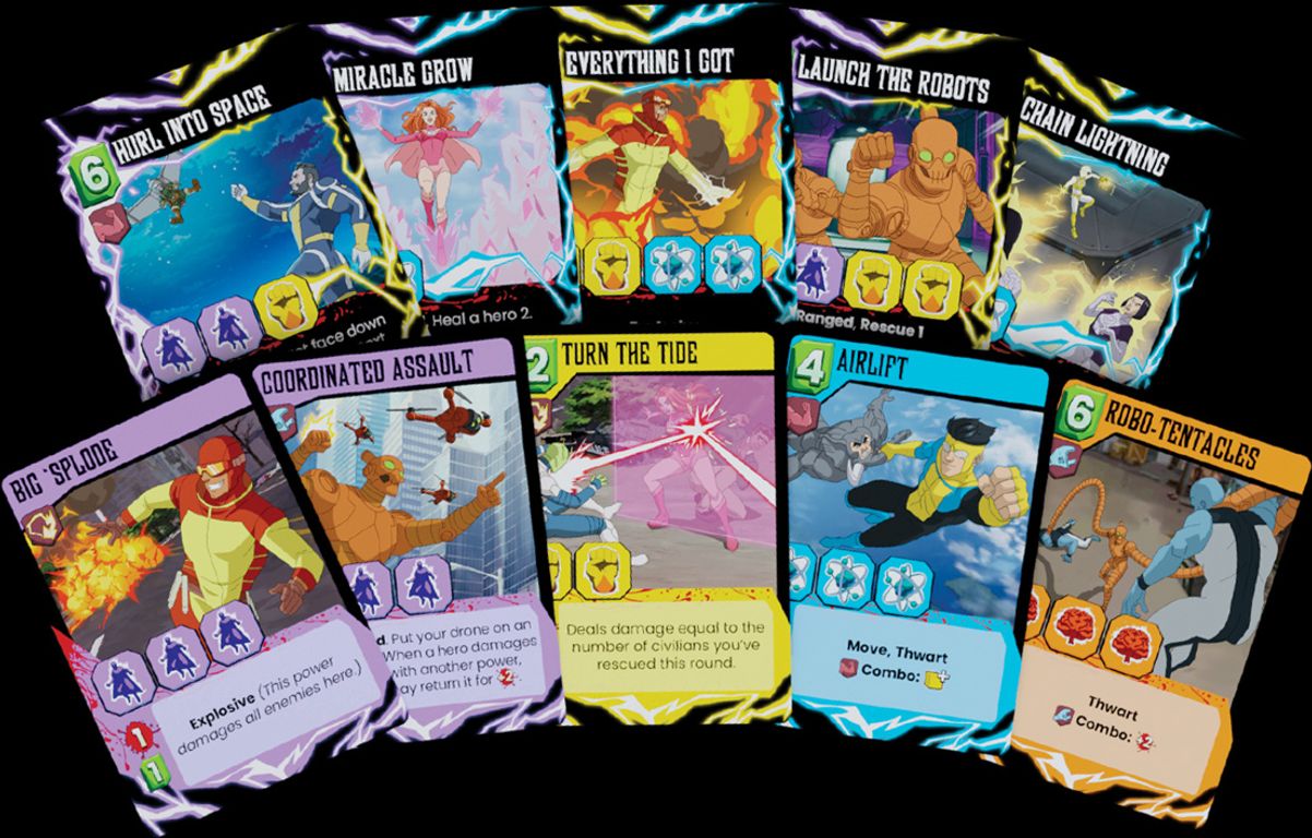 Invincible: The Hero-Building Game cartes