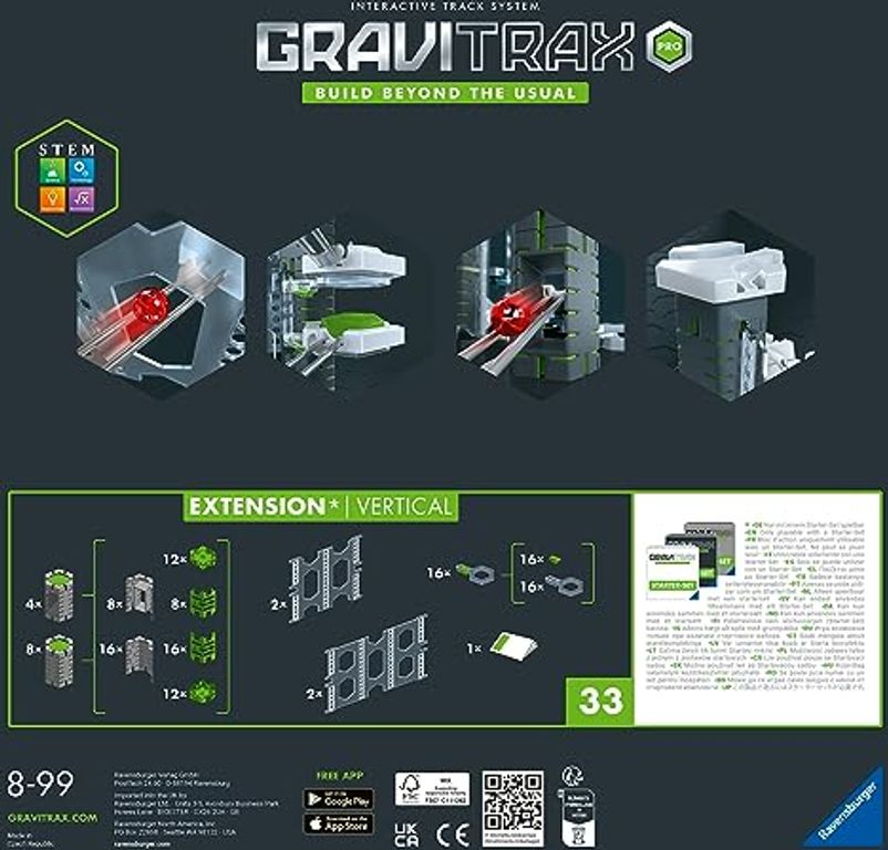 GraviTrax PRO Extension - Vertical achterkant van de doos