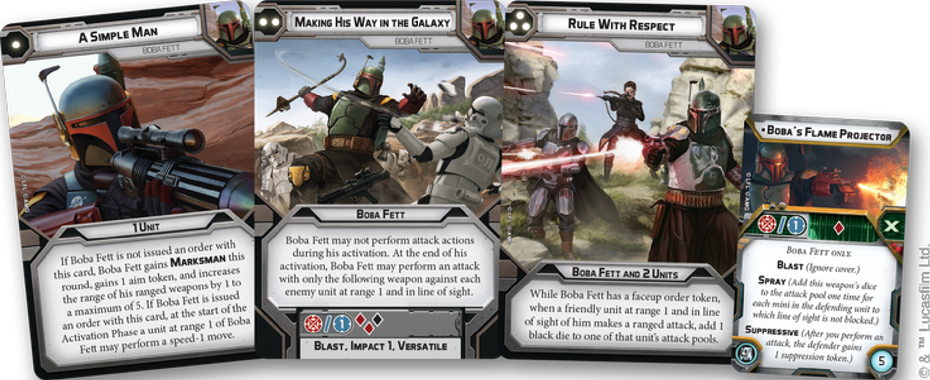 Star Wars: Legion – Boba Fett (Daimyo) Operative Expansion cards