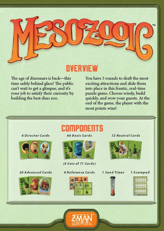 Mesozooic back of the box