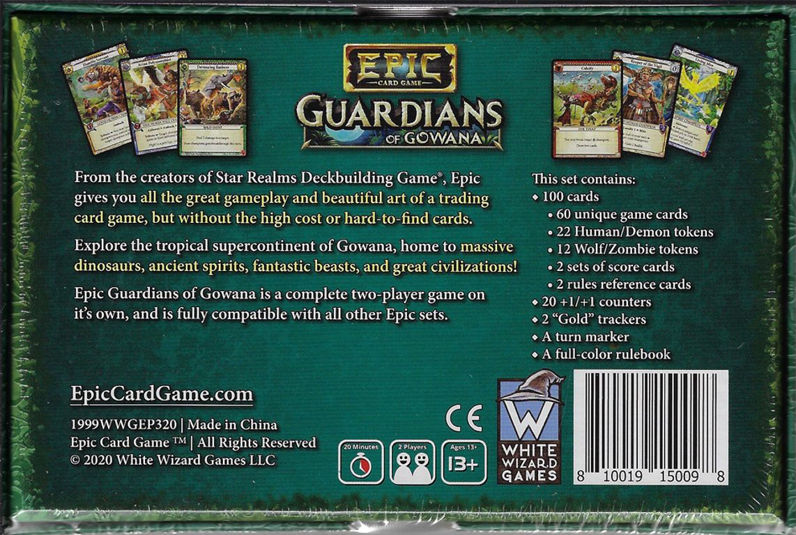 Epic Card Game: Guardians of Gowana back of the box