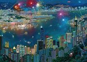 Vuurwerk boven Hong Kong