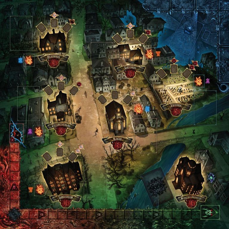 Salem: L'ombre de Cthulhu plateau de jeu