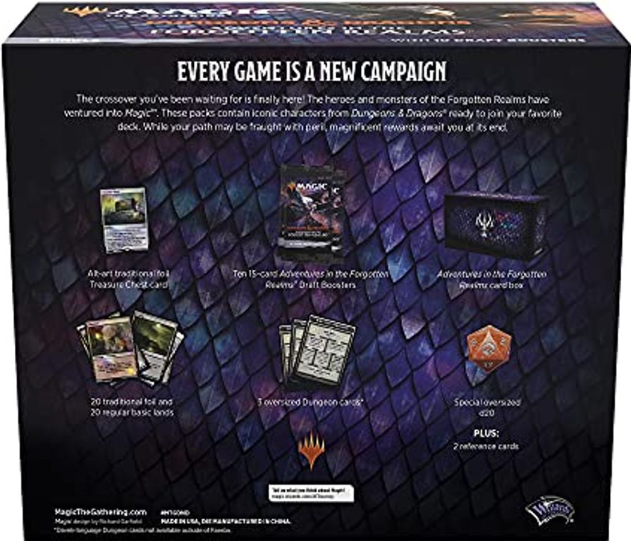 Magic The Gathering: Adventures in the Forgotten Realms Bundle parte posterior de la caja