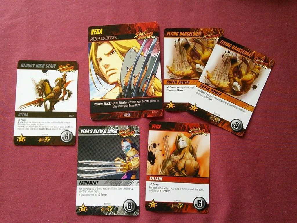 CapCom Street Fighter Deck-Building Game kaarten