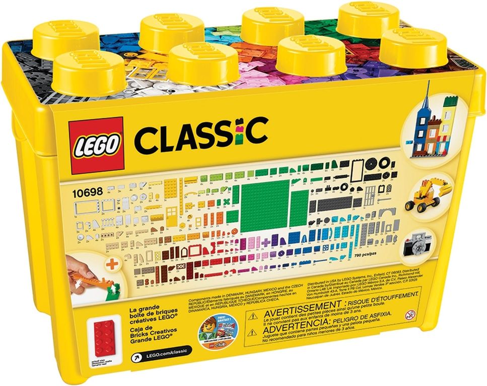 LEGO® Classic Creatieve grote opbergdoos achterkant van de doos