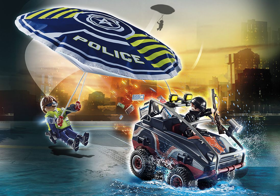 Playmobil® City Action Police Parachute with Amphibious Vehicle gameplay